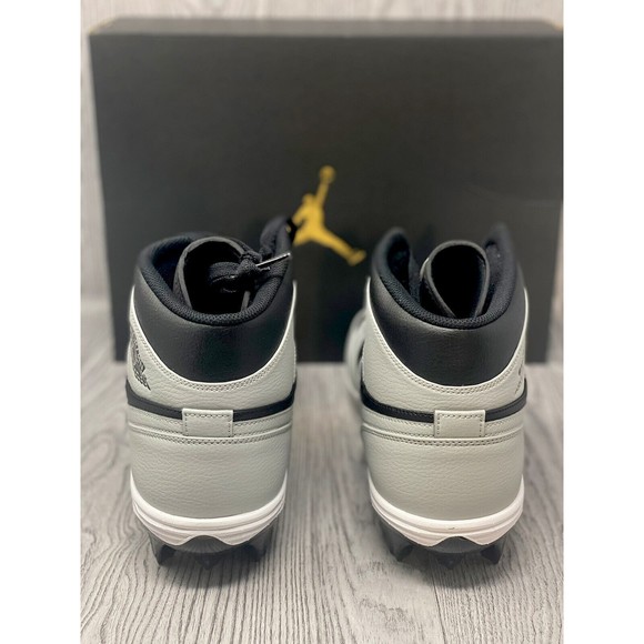 Nike Air Jordan 1 Mid TD Shadow 2.0 Football Cleat FJ6805-002 Black Grey Size 14